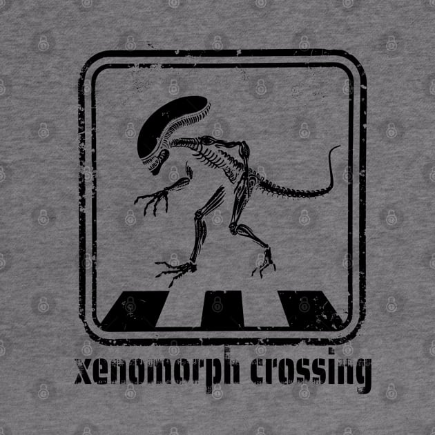 Xenomorph crossing black print by obstinator